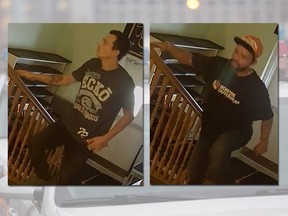 Images captured by surveillance cameras show two men entering the mosque from an apparently unlocked door and ascending the stairs.
