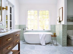 Open vanities, old brass hardware and coloured tiles are just a few of the trends coming for bathrooms in 2019.
