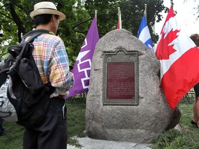 Hochelaga Rock, inside McGill University's main gates, provides a reminder that when Jacques Cartier arrived in Quebec, Indigenous people were already here. "Not only were our peoples sovereign before the arrival of European settlers, they never relinquished their independence. This fact must be recognized," Ghislain Picard writes.