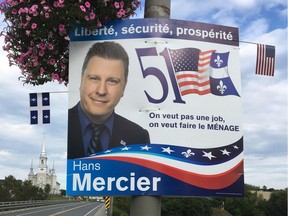 Hans Mercier, a candidate in Beauce-Sud, is the leader of Parti 51, which wants Quebec to split from Canada and become the 51st state.