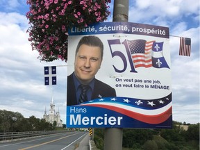 Hans Mercier is the leader of Parti 51, a Quebec provincial party that wants the province to separate from Canada and join the U.S. as the 51st state.