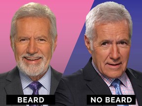 A new poll appeared on Jeopardy!'s social media accounts: "To beard, or not to beard: that is the question. Vote now! #AlexTrebeard"