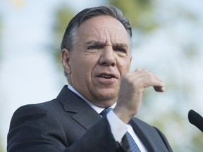 CAQ Leader François Legault faced more questions on his immigration proposals in Coteau-du-Lac on Sunday, September 16, 2018.