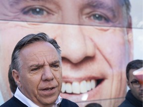 Coalition Avenir Québec Leader François Legault cut short a visit to Ste-Anne-des-Plaines and cancelled a scheduled visit to the Eastern Townships on Saturday afternoon to visit Gatineau.