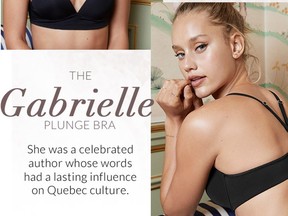 Simons department store is advertising a line of bras that pay tribute to Canadian women trailblazers like suffragette Nellie McClung and author Gabrielle Roy.