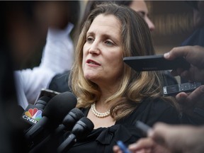 Foreign Affairs Minister Chrystia Freeland said in a statement issued Saturday night that the Saudis’ “explanations” of the killing of Jamal Khashoggi “lack consistency and credibility.”