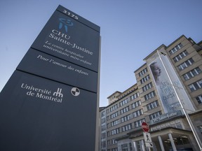 The main entrance to the Ste-Justine Hospital.