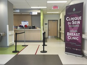 Entrance of the breast cancer clinic, located on the sixth floor at the new Glen Hospital, Thursday, Sept. 3, 2015.