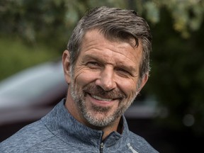 Canadiens General Manager Marc Bergevin at the start of the club's annual charity golf tournament at Laval-Sur-le-lac Golf Club on Sept. 10, 2018.
