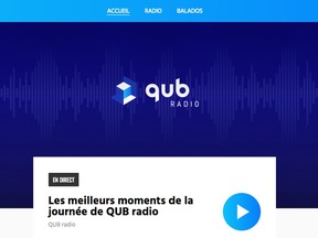 Quebecor's new radio platform QUB.
