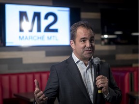 Montreal Canadiens president Geoff Molson was on hand to unveil the new food court in the Bell Centre in Montreal, on Tuesday, Oct. 9, 2018.