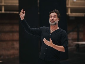“Opera has always presented itself at dramatic junctures and given me a sense of hope, a sense of perspective, and also just vitality,” says Rufus Wainwright, pictured in rehearsal in September for Hadrian, which opens in Toronto on Saturday, Oct. 13.