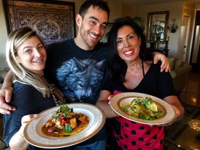 Raegan Steinberg, left, and Alex Cohen of Arthurs Nosh Bar created a Moroccan-style Shabbat feast with the help of Cohen’s aunt Licy.