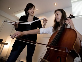 "The body is intelligent, but the knowledge it has is limited," says Anne Ouellet-Demers, here working with musician Leonore Detemple. "I like to teach people things."