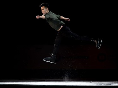 Nam Nguyen of Canada performs during the exhibition gala at the 2018 Skate Canada International ISU Grand Prix event in Laval on Sunday, Oct. 28, 2018.