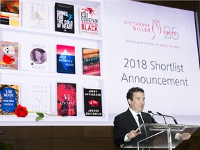 Canadian comedian Rick Mercer speaks during the announcement for the 2018 Scotiabank Giller Prize Shortlist in Toronto on Monday, October 1, 2018. Mercer will host the awards.