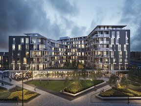 Cité Midtown is a vast Saint-Laurent project in a brand-new, six-hectare neighborhood built around a park.
When completed, Cité Midtown will feature 700 loft-style condos and 90 stacked townhouses.
Pricing starts at $194,000 for a studio unit.