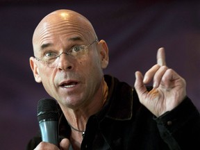 Cirque du Soleil founder Guy Laliberte speaks to the media at a news conference Monday, April 20, 2015 in Montreal. In the light of recent geopolitical tensions in Saudi Arabia, Cirque du Soleil founder Guy Laliberté expressed some discomfort with the troop's performance in that country on Sept. 23.