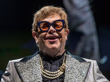 Elton John performs in his Farewell Yellow Brick Road goodbye tour at the Bell Centre in Montreal on Thursday, Oct. 4, 2018.