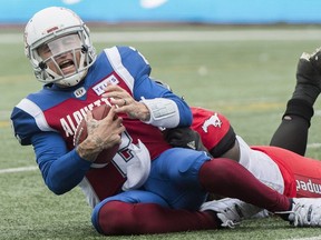 Alouettes quarterback Johnny Manziel passed for a season-high 250 yards against Calgary on Oct. 8, but Montreal failed to score a touchdown.