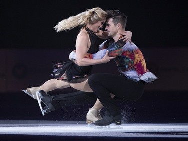 Ice dance gold medalists Madison Hubbell and Zachary Donohue of the United States perform in the closing gala at Skate Canada International in Laval on Sunday, Oct. 28, 2018.