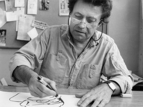 La Presse cartoonist Jean-Pierre Girerd whips up a cartoon on Robert Bourassa in September 1989.