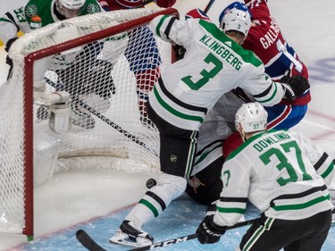 Right wing Brendan Gallagher rushed the net and eventually tucked the puck in behind Dallas Stars goaltender Ben Bishop during third at the Bell Centre on Tuesday, Oct. 30, 2018.