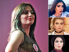 Shimaa Qasim Abdulrahman, left, poses during the Miss Iraq beauty contest in 2015. She has fled Iraq in fear following the deaths in recent months of (from top right) Tara Fares, Dr. Rafeef al-Yassiri and Rasha al-Hassan.