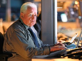 Gazette writer Pat Hickey in the press box at the Bell Centre in Montreal on Sept. 26, 2013.