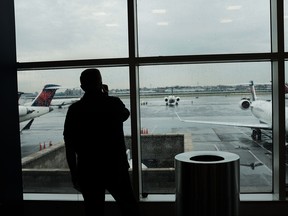 Delta planes sit on the tarmac at LaGuardia Airport (LGA) on the day before Thanksgiving, the nation's busiest travel day on November 22, 2017 in New York City. (Spencer Platt/Getty Images)