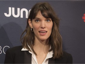 Charlotte Cardin arrives on the red carpet at the Juno Awards in Vancouver, Sunday, March, 25, 2018.