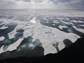 Sea ice melts on the Franklin Strait along the Northwest Passage in the Canadian Arctic Archipelago, Saturday, July 22, 2017. Because of climate change, more sea ice is being lost each summer than is being replenished in winters. Less sea ice coverage also means that less sunlight will be reflected off the surface of the ocean in a process known as the albedo effect. The oceans will absorb more heat, further fuelling global warming.
