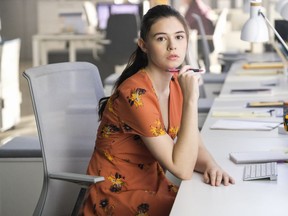 This image released by The CW shows Nicole Maines in a scene from "Supergirl." A study says there are a record number of LGBTQ characters on network TV series airing this season. Maines, a Maine transgender activist who won a discrimination lawsuit over using the girls' bathroom at her school, portrays the character Nia Nal.