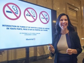 Montreal Mayor Valérie Plante outlined the city's policy on cannabis on Wednesday.