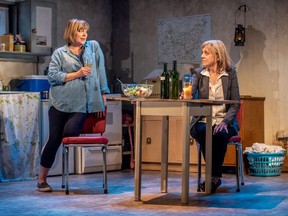 Hazel (Laurie Paton, left) and Rose (Fiona Reid) talk about old times as an uncertain future beckons in The Children, opening this week at Centaur Theatre.