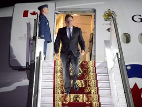 Premier-designate François Legault arrives in Yerevan, Armenia on Wednesday, Oct. 10, 2018, to attend la Francophonie summit.