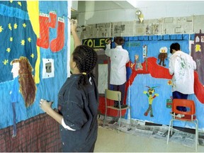 Wilder Penfield School students work on an art project in 1994. The school is celebrating its 50th anniversary this Friday.