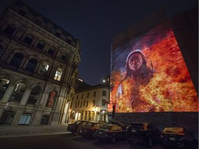 A 2016 multimedia project by Cité Mémoire included this image of Marie-Josephe Angélique, the 18th century slave accused of burning down Montreal's Old Port.