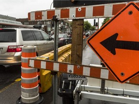 Roadwork on Van Horne Avenue, between Decarie and Victoria Avenue in Montreal, on Monday, June 4, 2018.