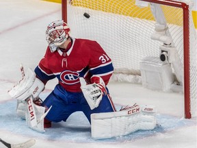 Canadiens goalie Carey Price allows goal during third period of a 4-1 loss to the Dallas Stars at the Bell Centre in Montreal on Oct. 30, 2018.