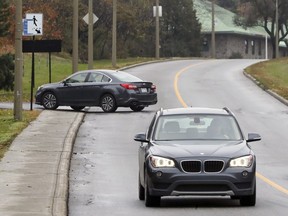 Cars drive recently on section of Remembrance Rd. on Mount Royal that was closed from June 2 to Oct. 31.