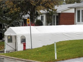 A car shelter as seen in Pierrefonds last winter.