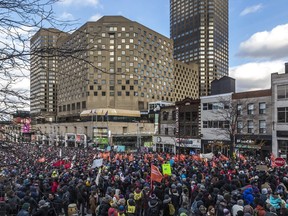More than 50,000 marched in Montreal on Saturday in one of several climate-change demonstrations organized in Quebec by the Planet Goes to Parliament / Planète s'invite au parlement.