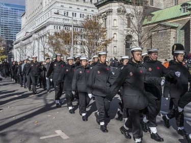 Many organizations, including the Royal Canadian Sea Cadets, participated in the Remembrance Day parade at Place du Canada in Montreal on Sunday, Nov. 11, 2018.