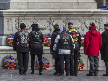 Many veterans remembered the fallen at the Cenotaph during Remembrance Day activities at Place du Canada in Montreal on Sunday, Nov. 11, 2018.