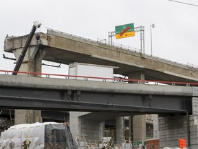 A section of the elevated Highway 15 that will be demolished over four days as part of the Turcot project in Montreal on Friday, Nov. 9, 2018.