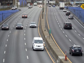 Lighter than expected traffic heading into Montreal via eastbound Highway 20 Monday November 12, 2018 on what was expected to be a day of traffic headaches caused by the closing of the Ville Marie Expressway access to allow for the demolition of an elevated stretch of highway in the Turcot Yards.