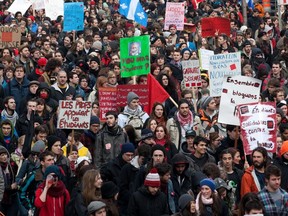 Students march through the streets of Montreal in 2012 in what came to be known as Maple Spring.