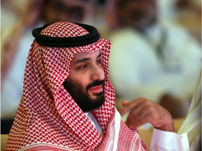 Saudi Crown Prince Mohammed bin Salman attends the second day of the Future Investment Initiative conference, in Riyadh, Saudi Arabia on Oct. 24, 2018.