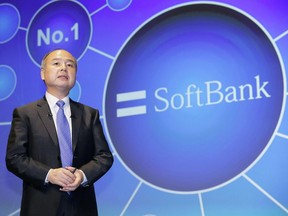 SoftBank Group Corp. Chief Executive Masayoshi Son speaks during a press conference in Tokyo Monday, Nov. 5, 2018. Son denounced the killing of Saudi journalist Jamal Khashoggi, but defended the Japanese technology giant's investment fund, which includes Saudi money, as work that needs to be finished. (Daiki Katagiri/Kyodo News via AP) ORG XMIT: TKTT811